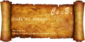 Csáki Babett névjegykártya